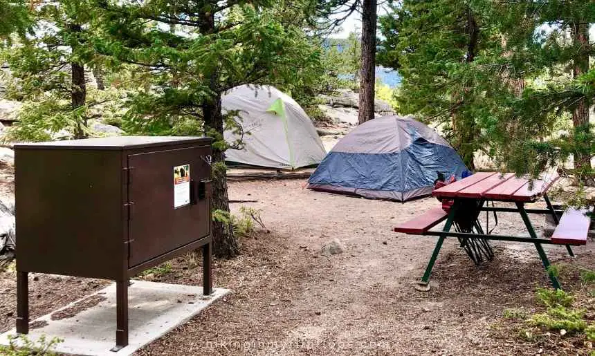 tents set up at a campsite in Hermit Park near Boulder Colorado
