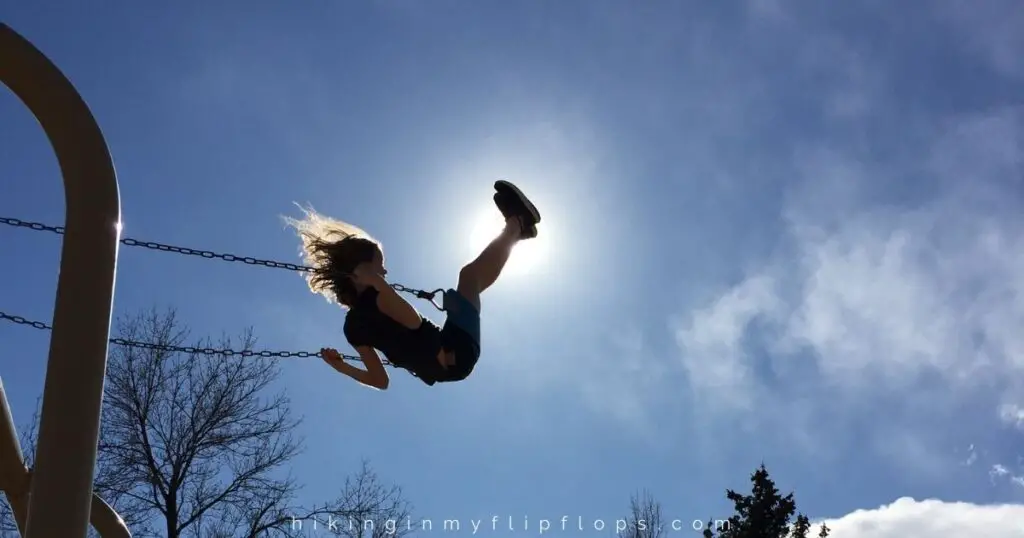 getting outside on the swings