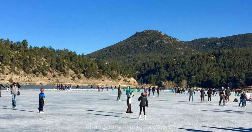 Ice Skating on Lake Evergreen Colorado