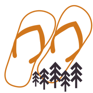 drawing of flip flops and trees