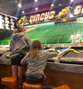 two girls playing games at Circus Circus shows things to do with kids in Las Vegas NV