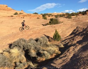 mountain bikers on the slickrock trail in moab ut