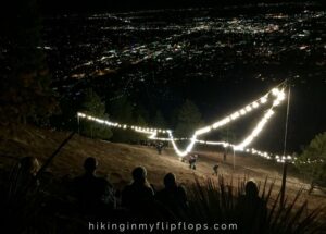 the Flagstaff star lit up in Boulder Colorado
