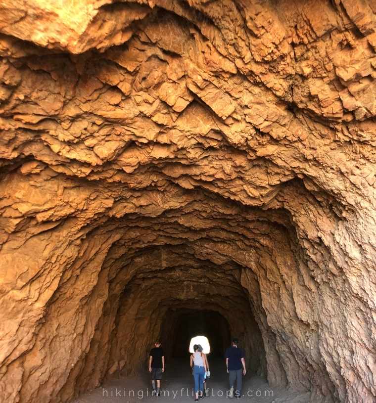hiking through tunnels on Tunnel Drive Trail in Cañon City