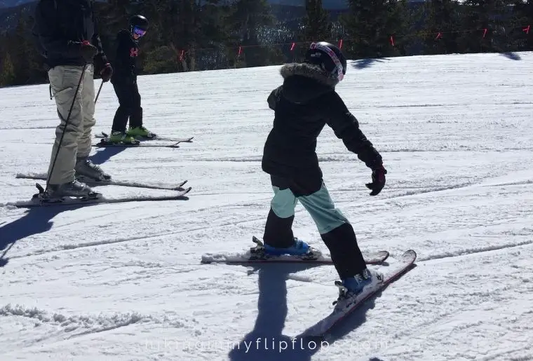 kids skiing outdoors