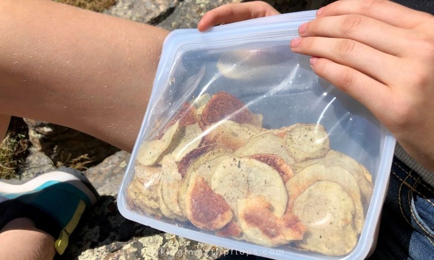 homemade potato chips make the best hiking snacks
