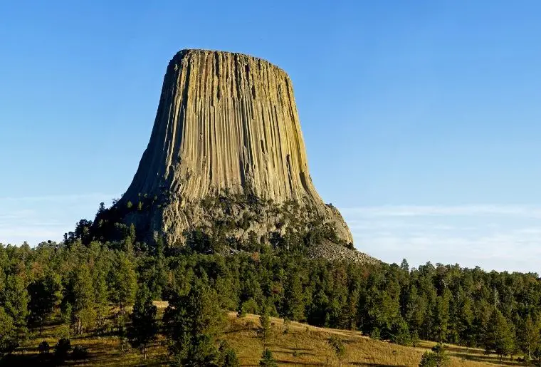 a view of Devil's Tower National Monument in Wyoming
