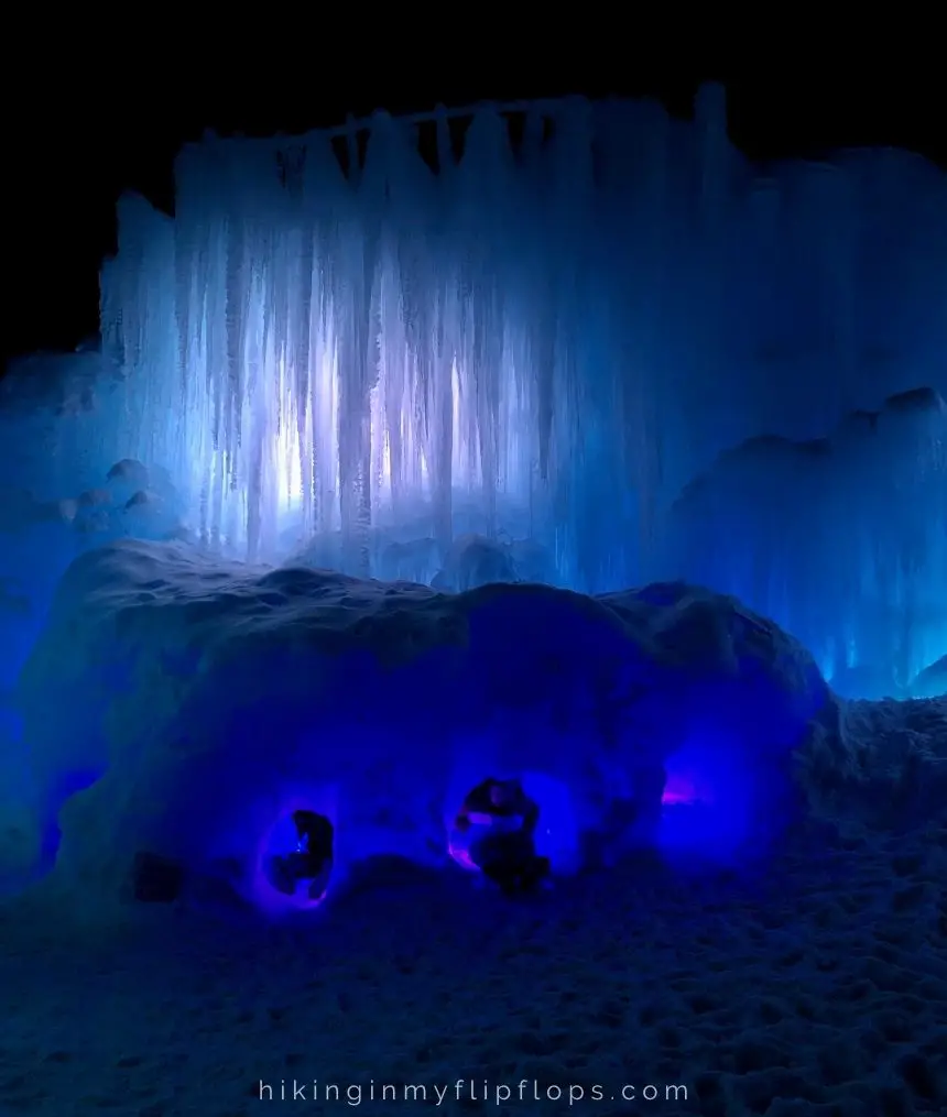 hand carved tunnels in the Ice Castles