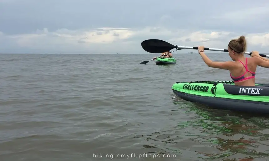 kayaking on the gulf waters is one of many things to do on Dauphin Island