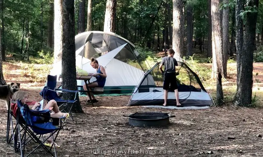 kids relaxing at the campground