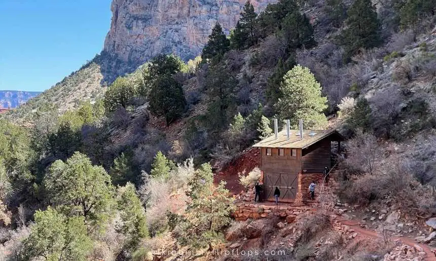 the halfway house on the Bright Angel Trail, a good, short hike for one day in the grand canyon