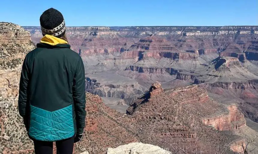 a girl takes in views while spending one day in Grand Canyon National Park