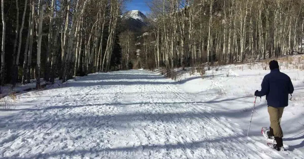 a man snowshoeing in Rocky Mountain National Park