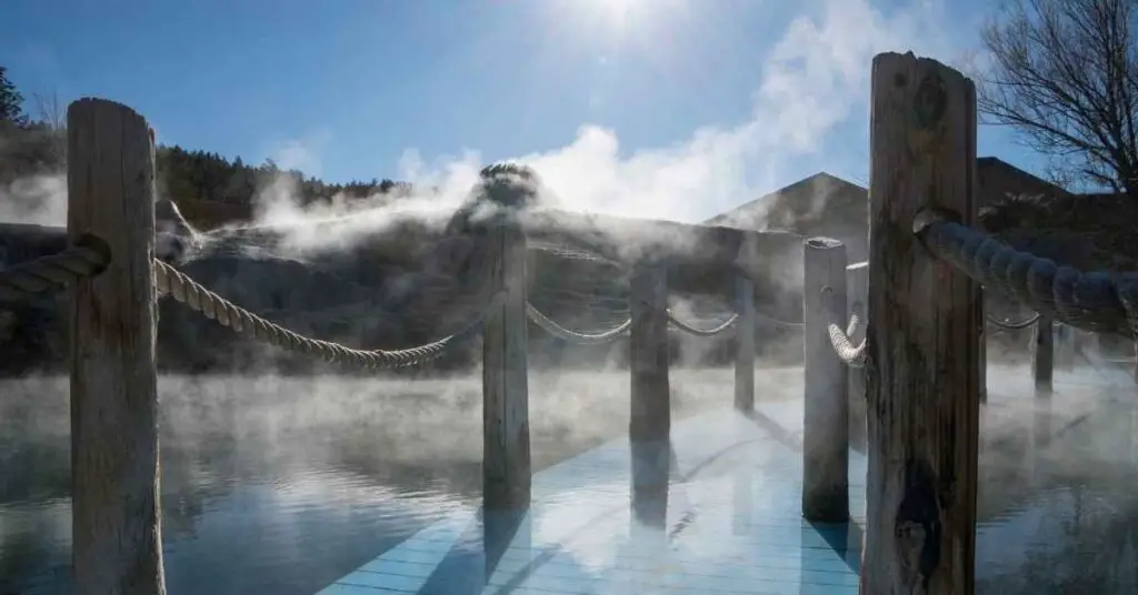 a ramp into a hot springs pool in Colorado