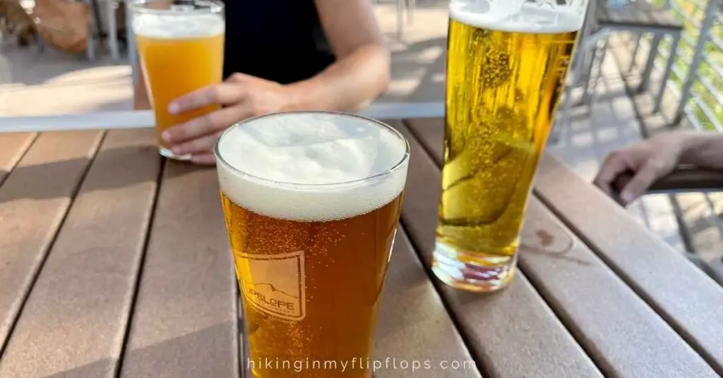 three draft beers from Upslope Brewing in Boulder, Colorado