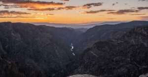 black canyon of the gunnison national park at sunset