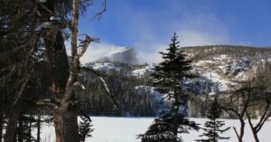 rocky peaks of Rocky Mountain National Park after a snowfall
