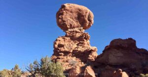balanced rock in arches np, showing one of many great sights to see at arches national park in one day