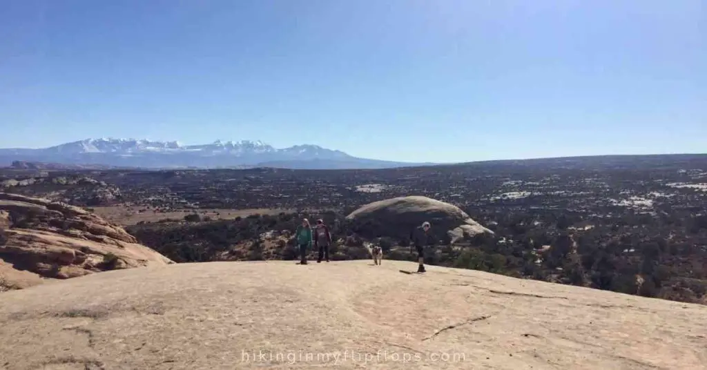 people walking on the sandstone at Canyonlands National Park