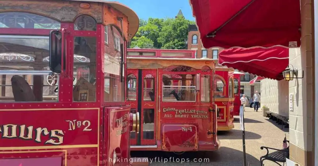 the trolleys used for tours of historic Galena IL