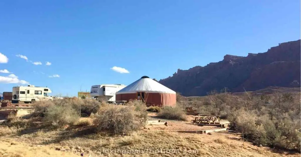 the yurt at ACT Campground Moab UT