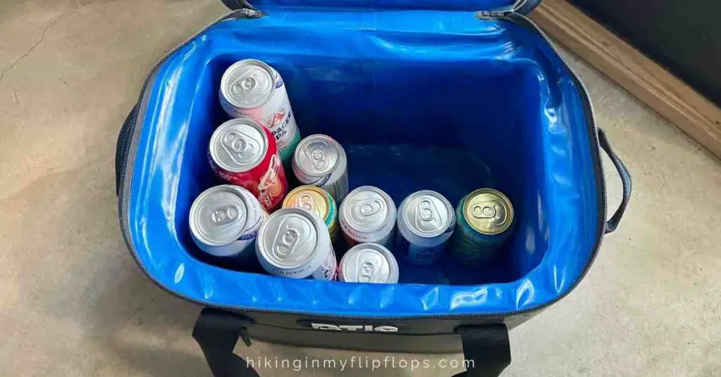RTIC soft pack cooler shows the 30 can capacity