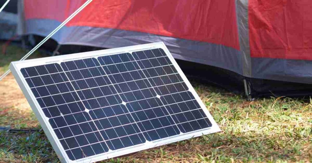 a solar panel can be used for electricity with camping with no power