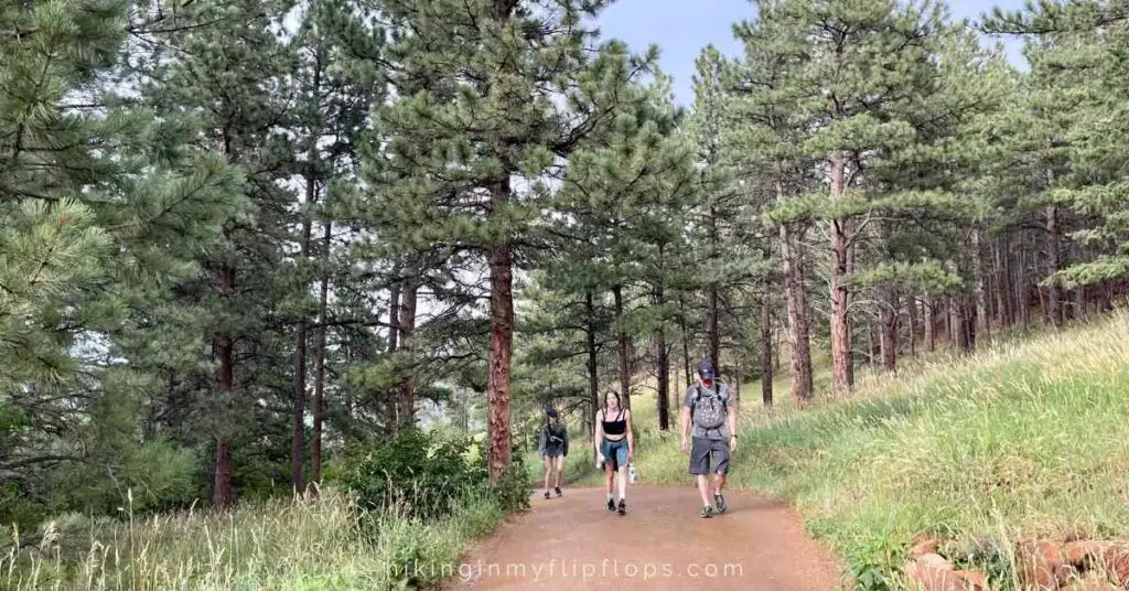 people on a trail for day hiking depicting the difference between hiking and backpacking